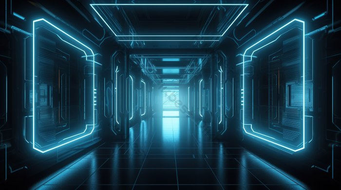 Illuminated corridor representing the paths your data takes across the open web