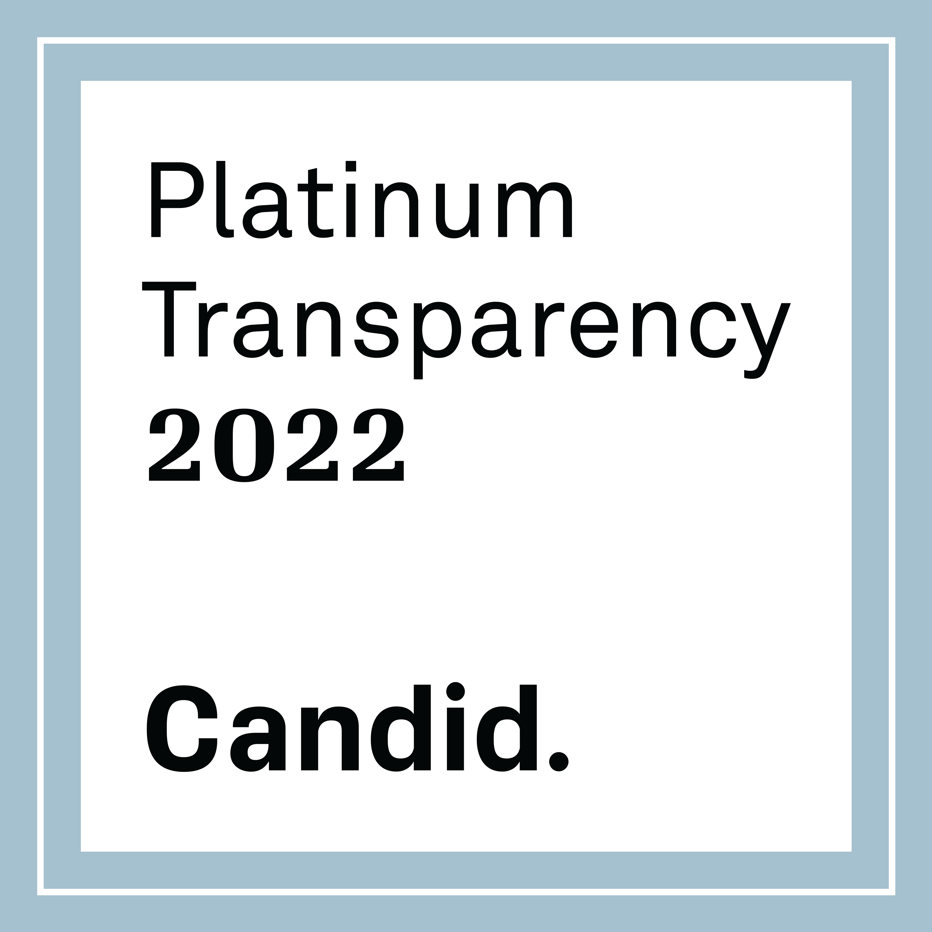 GuideStar Platinum Transparency 2022 by Candid