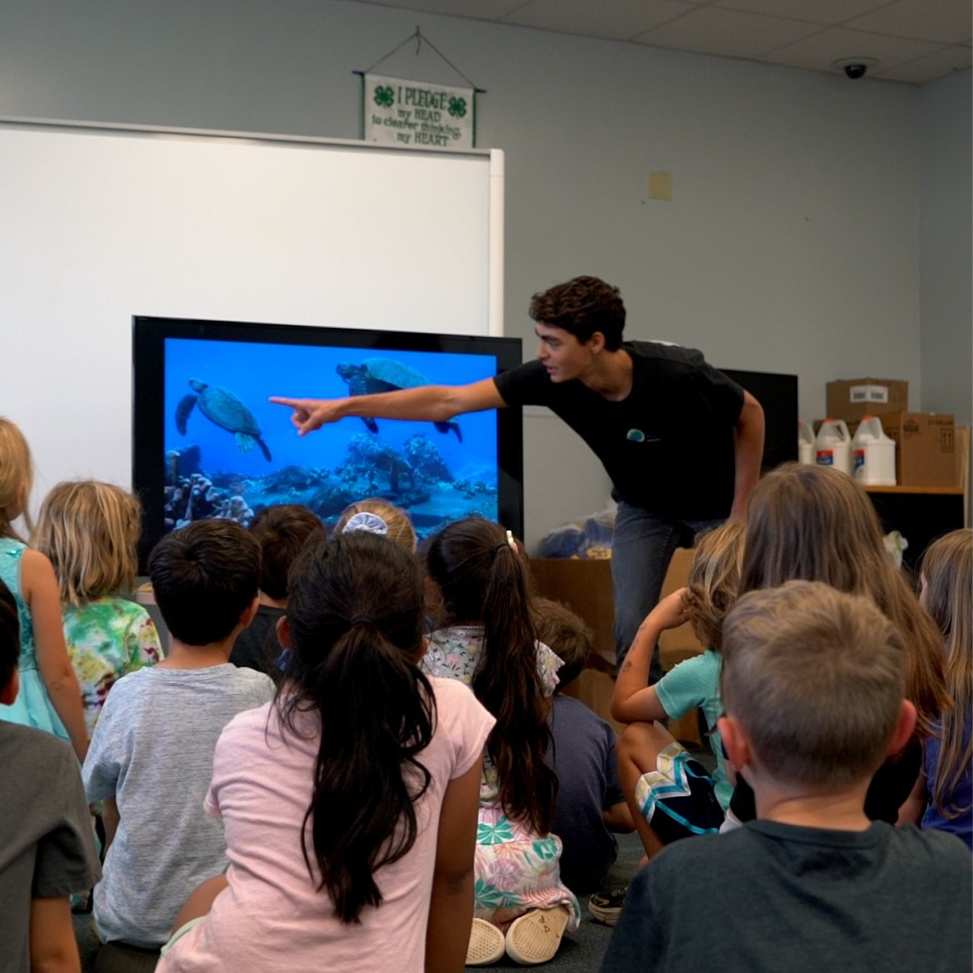Our education team working with a group of students on Oahu, Hawaii