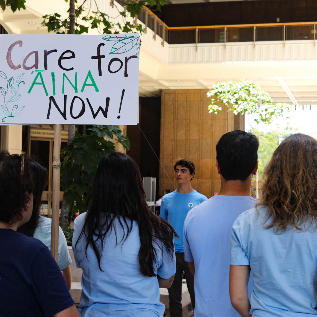 Our education team working with a group of students on Oahu, Hawaii
