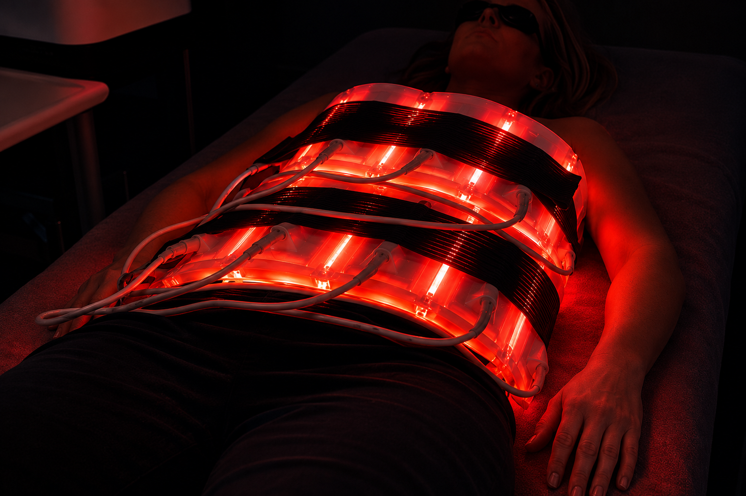 Red light therapy session at RiverCrest Health