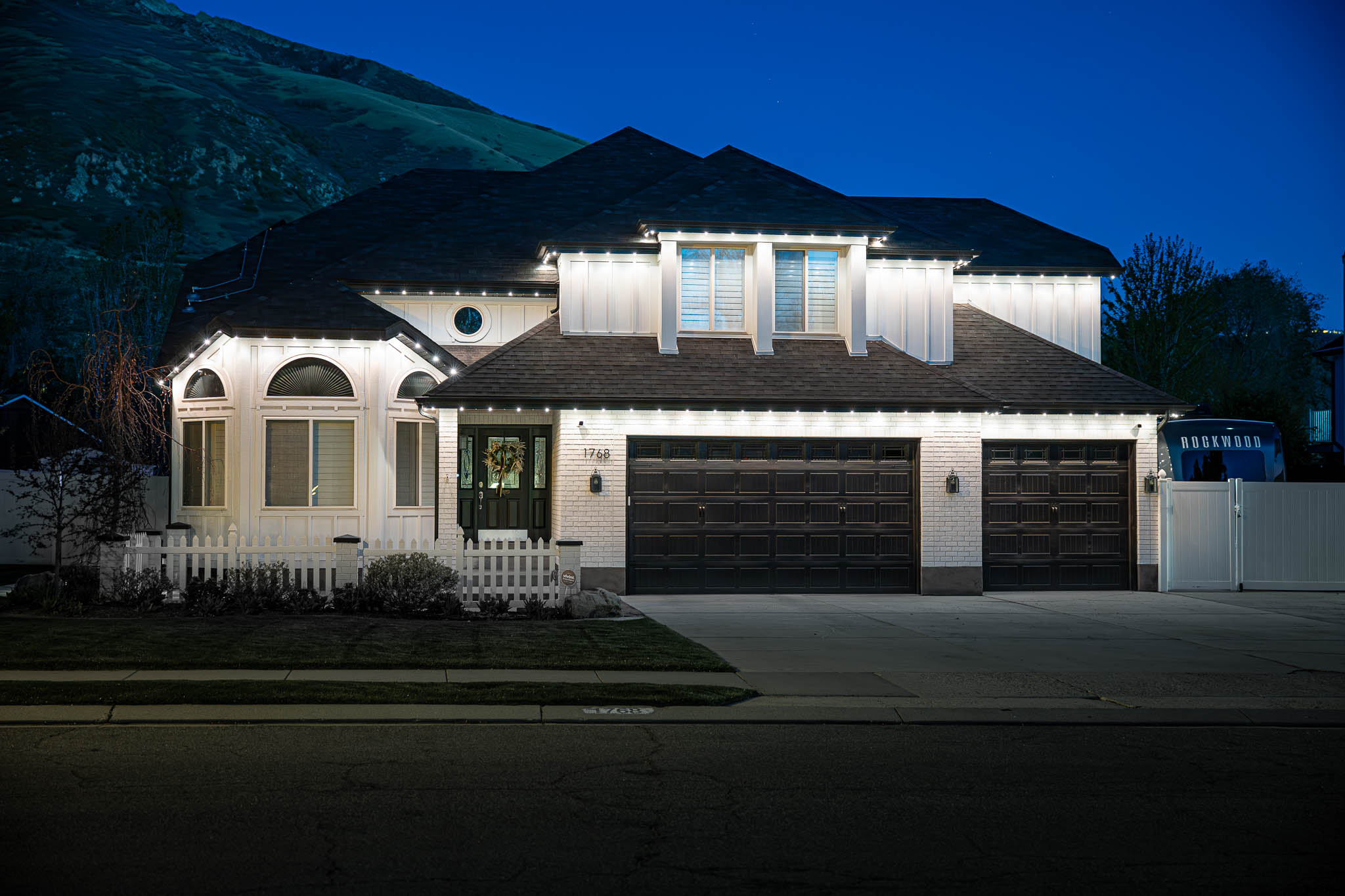 At night
