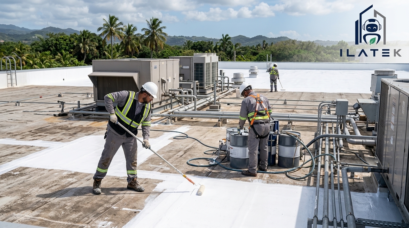 Sellado de techo industrial — naves y plantas en Añasco, Puerto Rico