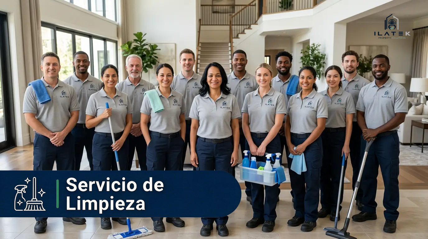 Equipo de Ilatek brindando servicios de limpieza residencial y comercial en Puerto Rico