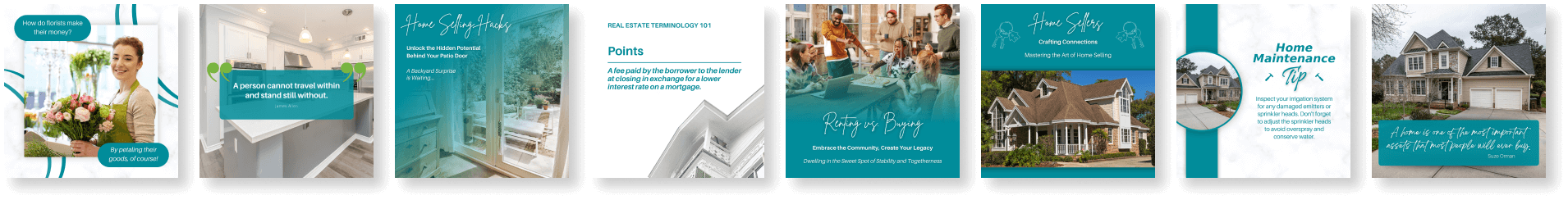 8 Canva Template examples included in the April Bundle.