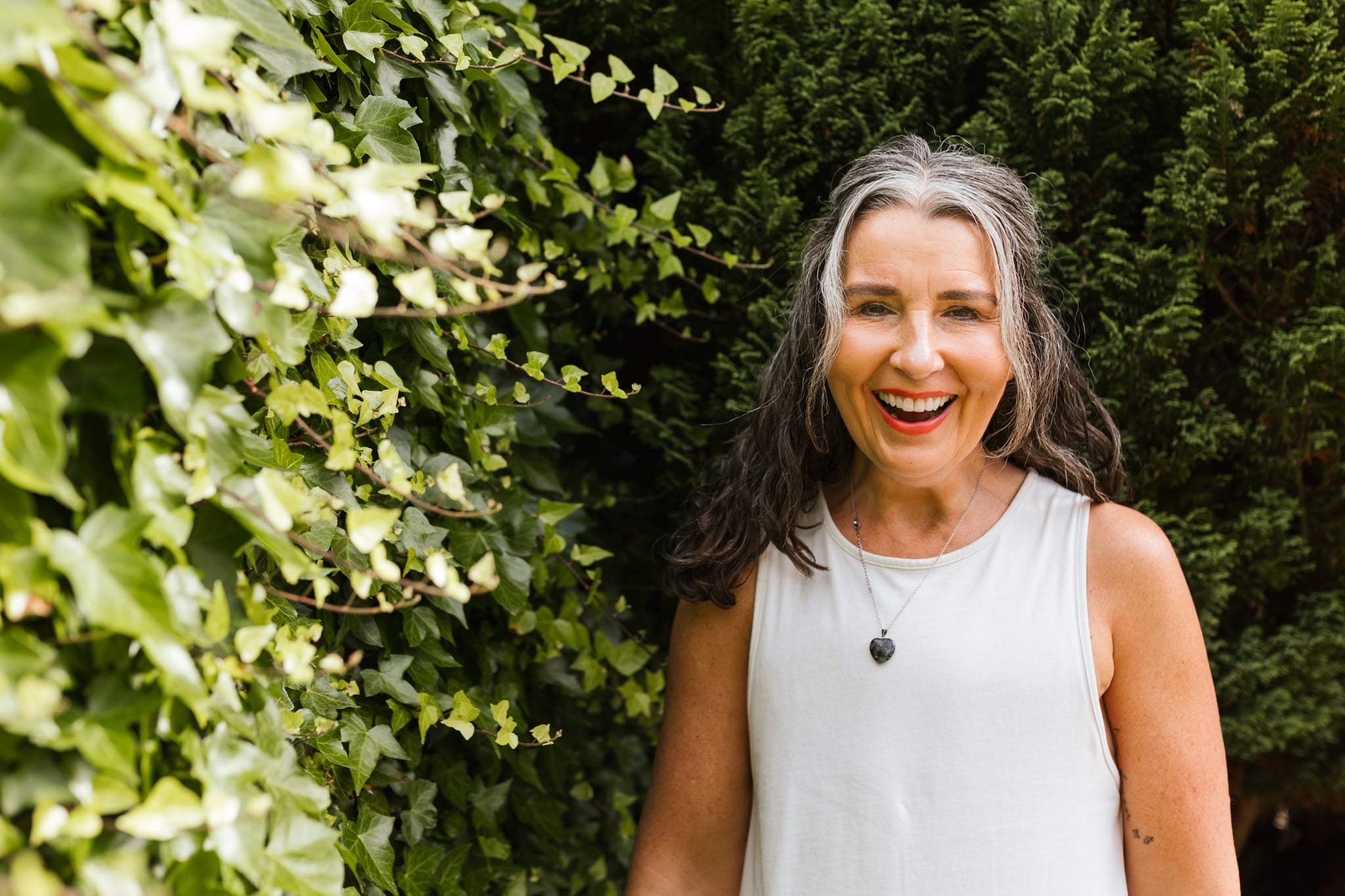 Amy McAuley laughing outdoors