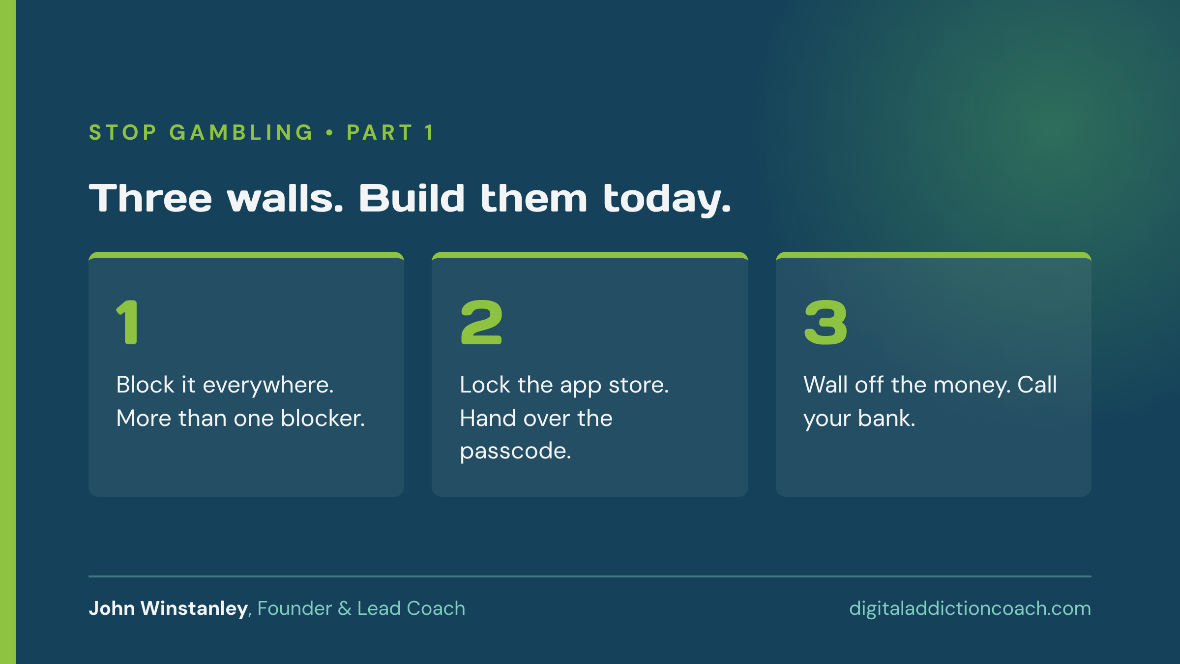 Stat card: stop gambling by building these walls now