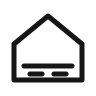Clear it icon: an emptied house