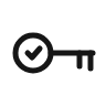 Reset it icon: a key with a check mark