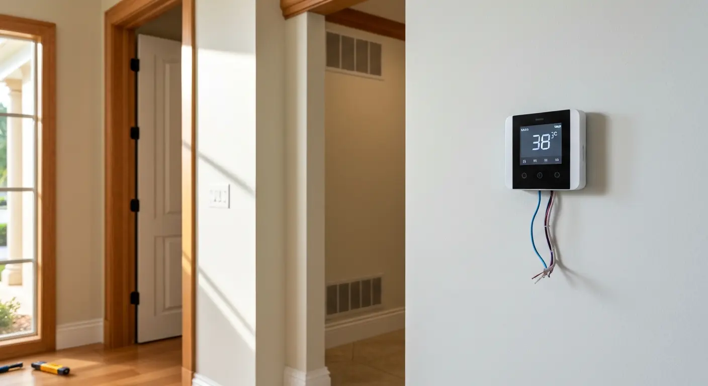 Smart thermostat mounted on Bokeelia home wall