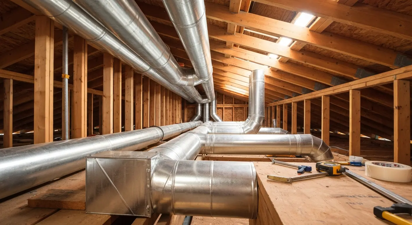 Duct system installation in Fort Myers home