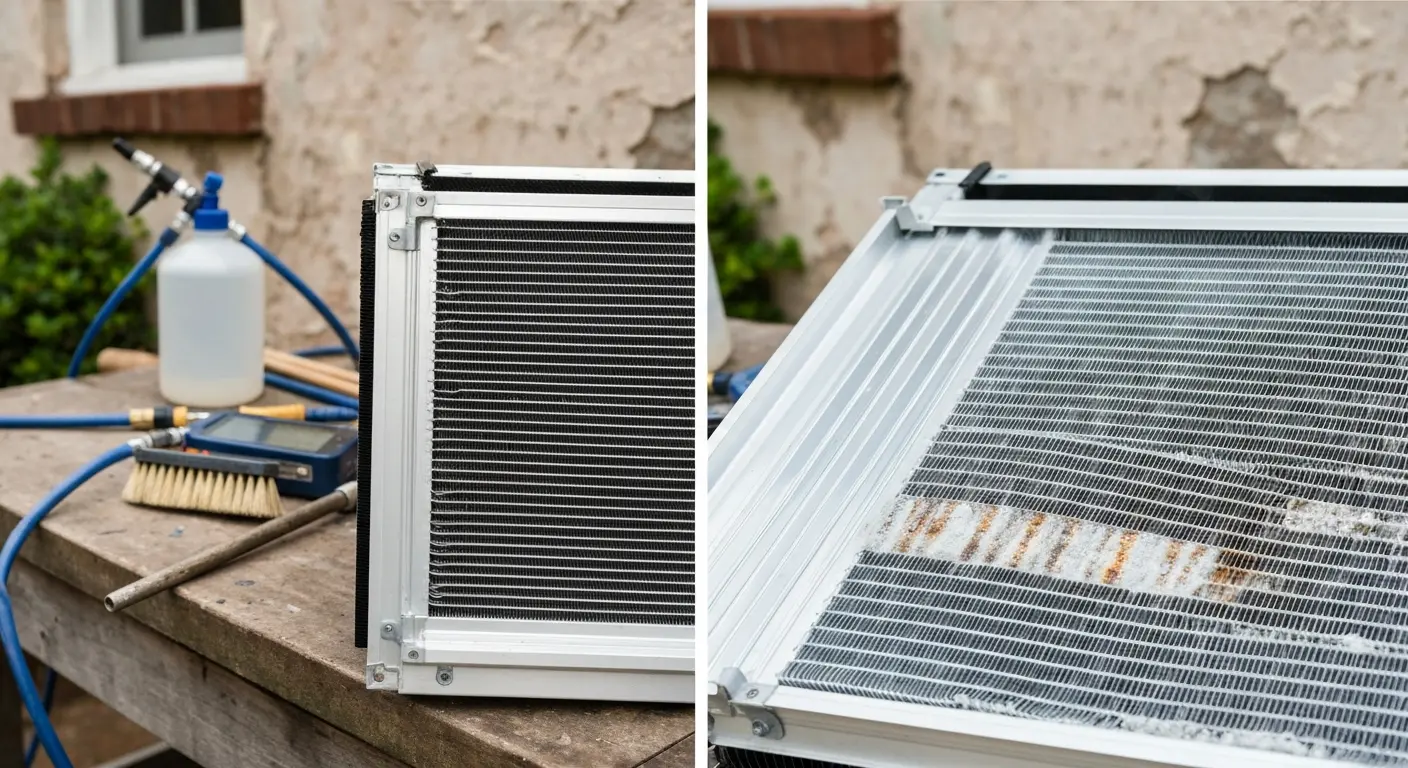 HVAC maintenance on residential unit