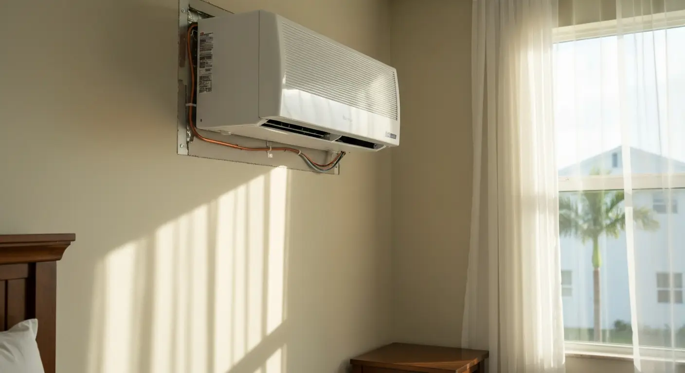 Mini split system installed in bedroom