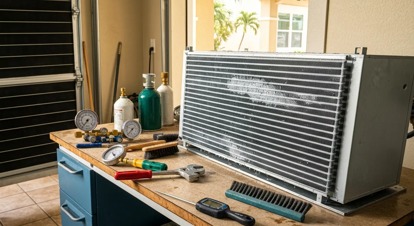 HVAC maintenance and coil cleaning