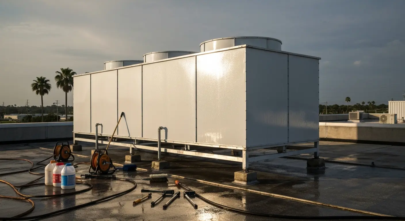 Cooling tower cleaning