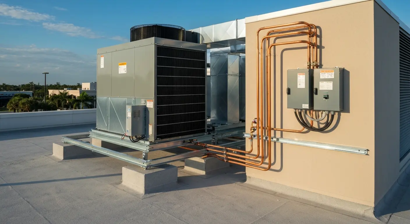 New commercial air conditioning installation