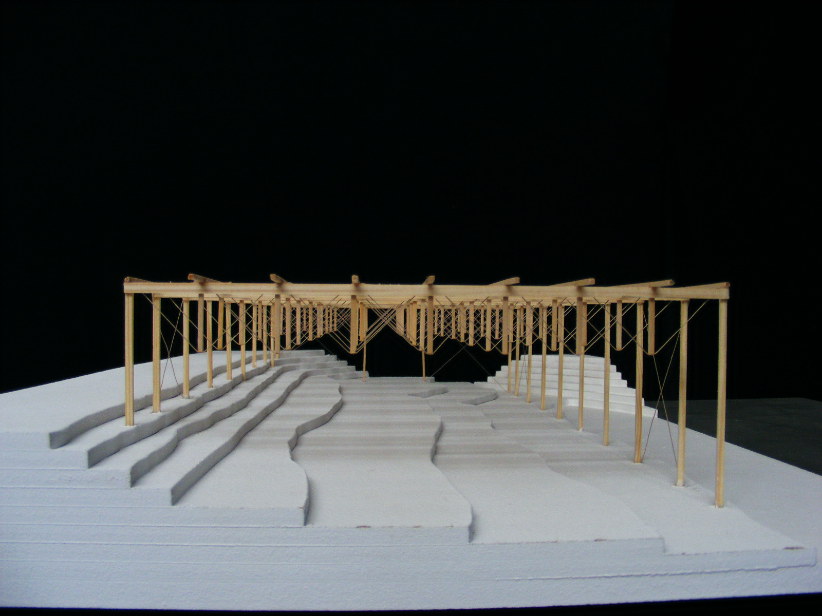 Structural model of an archaeological-site roof.
