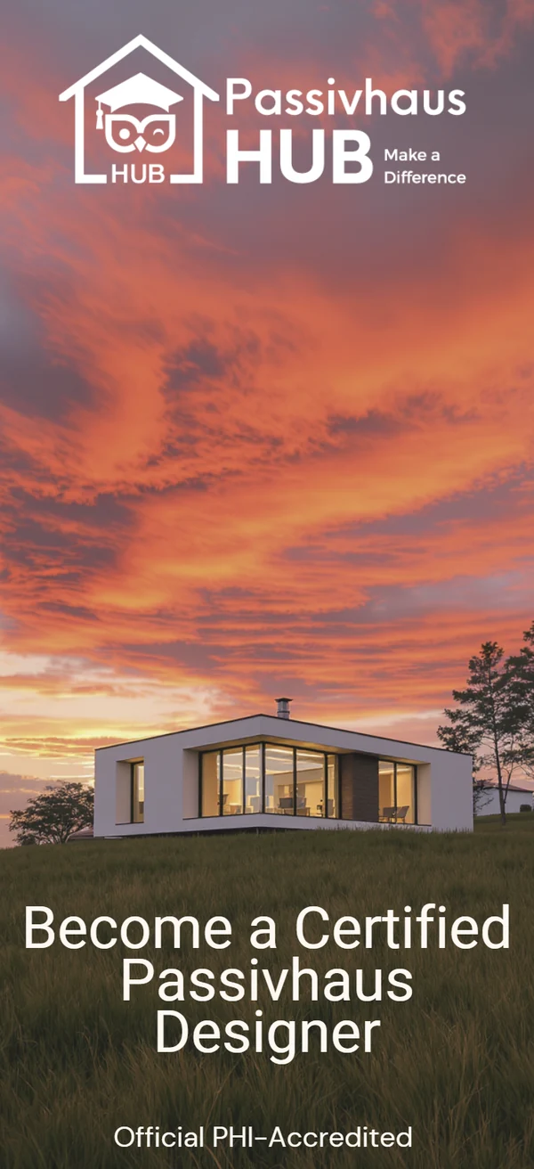 The cover of the Passivhaus HUB Certified Passivhaus Designer course brochure