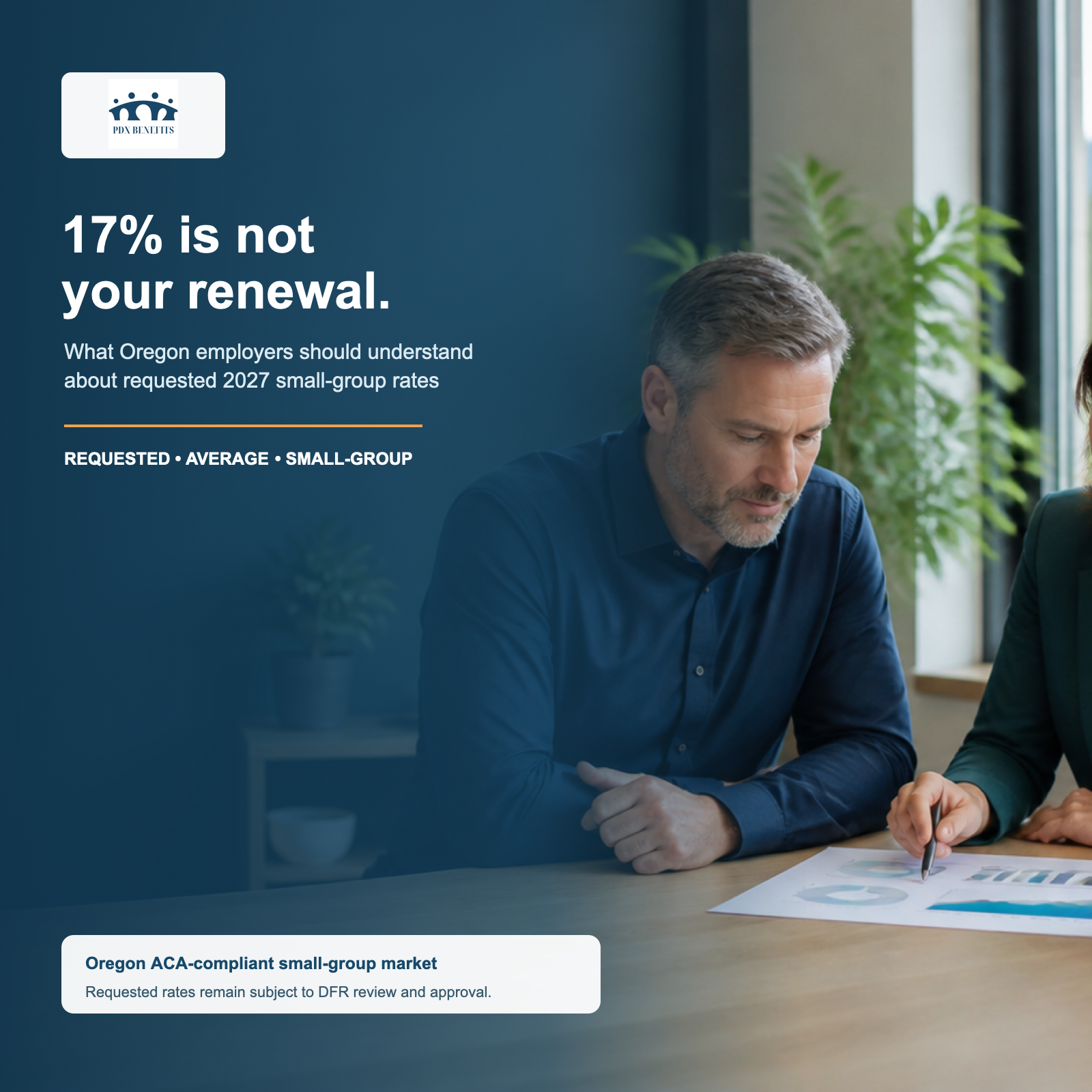 Oregon small-business leaders reviewing requested 2027 small-group health insurance rate changes
