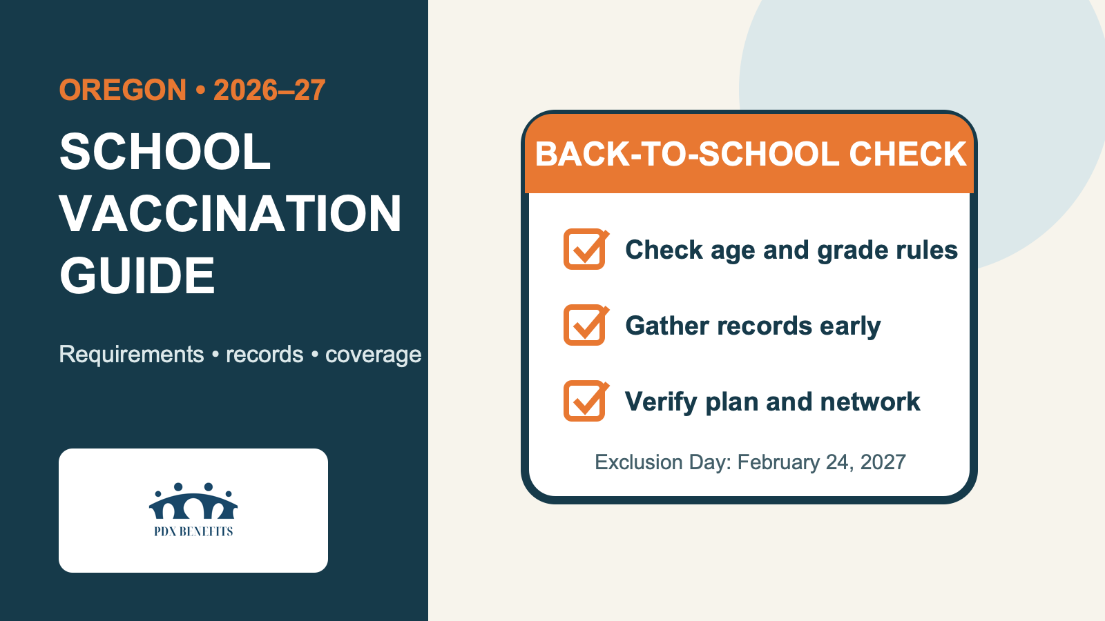 Oregon 2026–27 school vaccination checklist for requirements, records, and health-plan verification Oregon 2026–27 school vaccination checklist for requirements, records, and health-plan verification