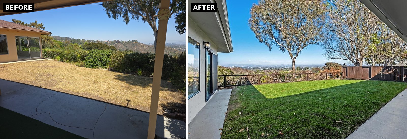 La Jolla view backyard before and after