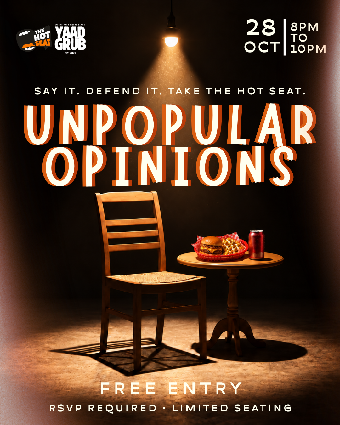 This week's Hot Seat event flyer