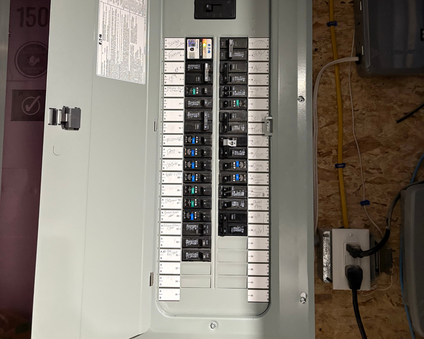 Residential electrical panel upgrade installed by Hewson Electric — licensed master electrician serving Manchester, Auburn & southern NH