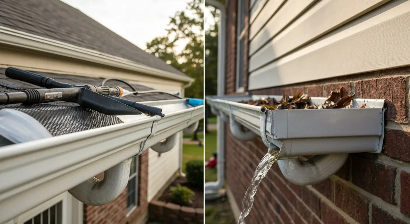 Gutter cleaning work