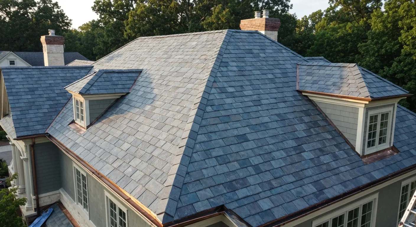 Synthetic slate roof
