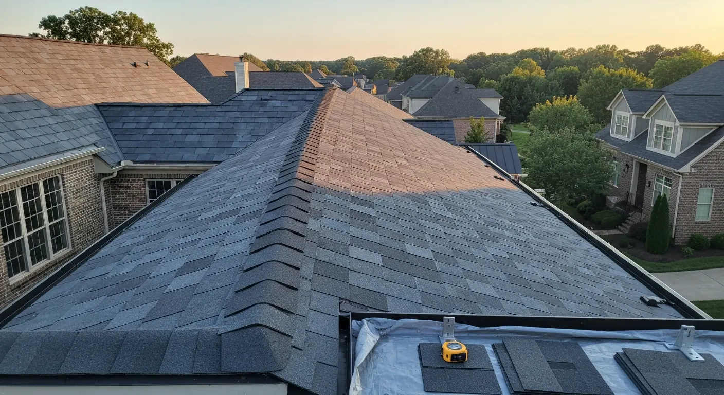 Synthetic slate roof installation