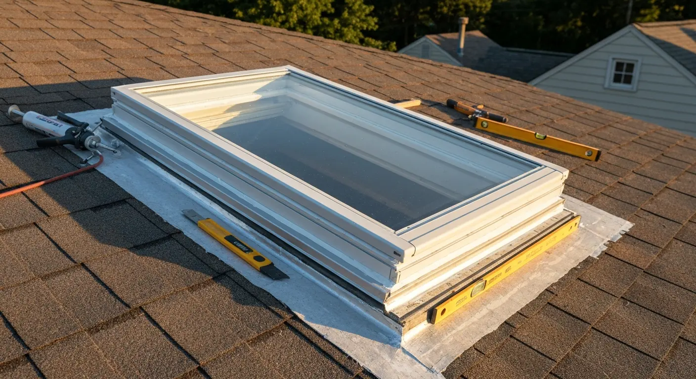 Skylight repair in progress