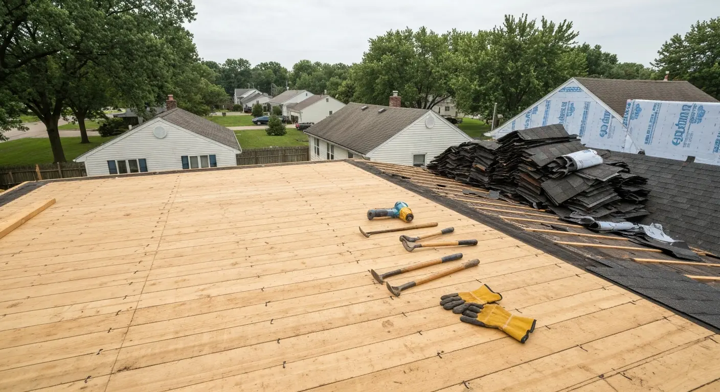 Roof tear-off work
