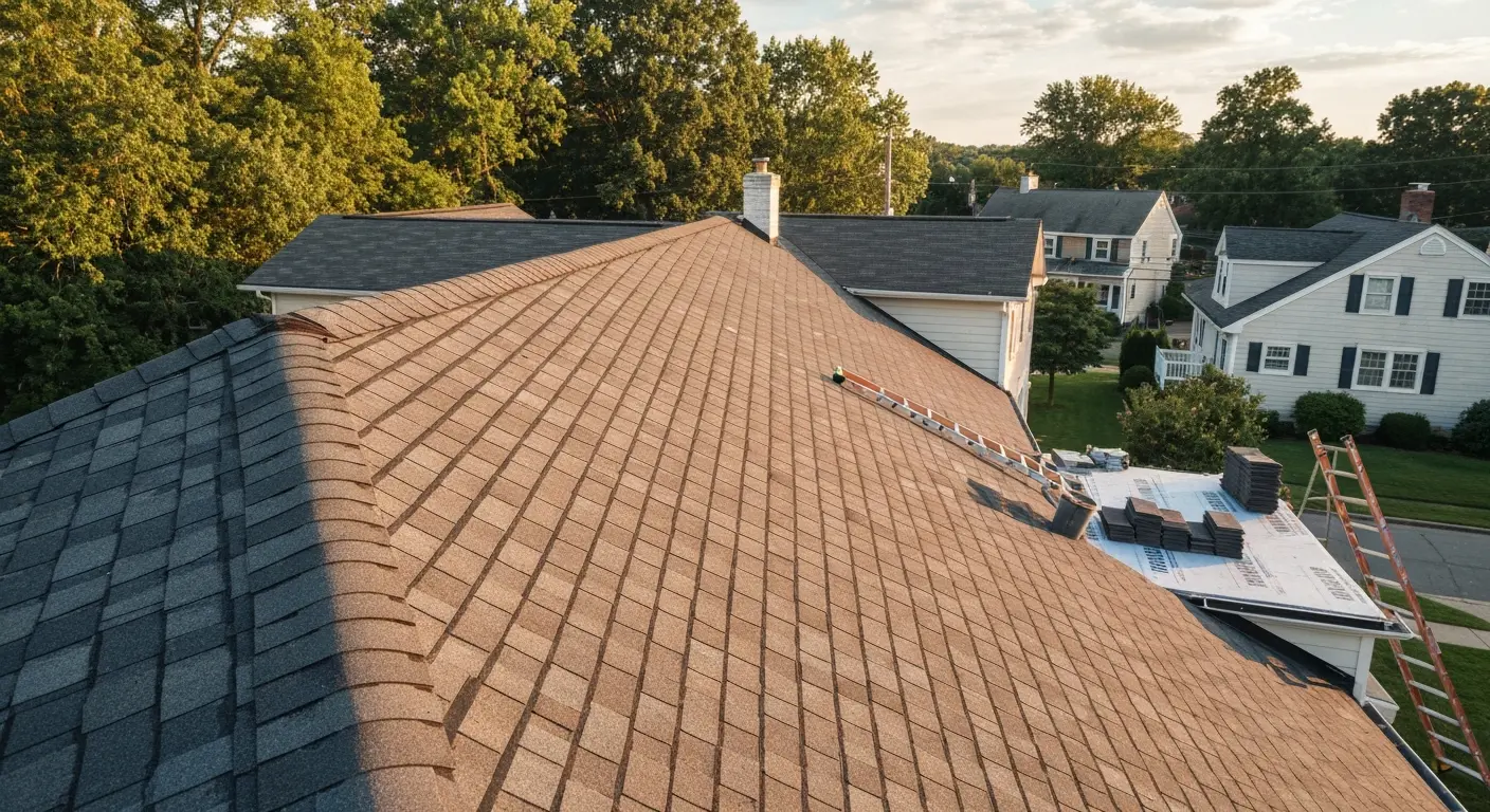Roof replacement in progress