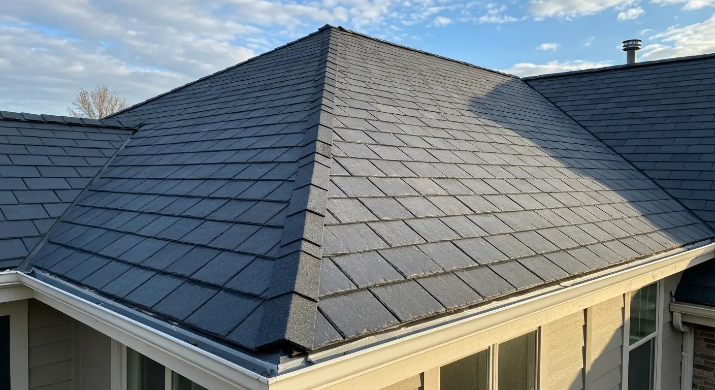 Synthetic slate installation