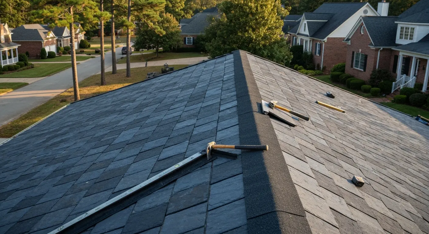 Synthetic slate roof installation