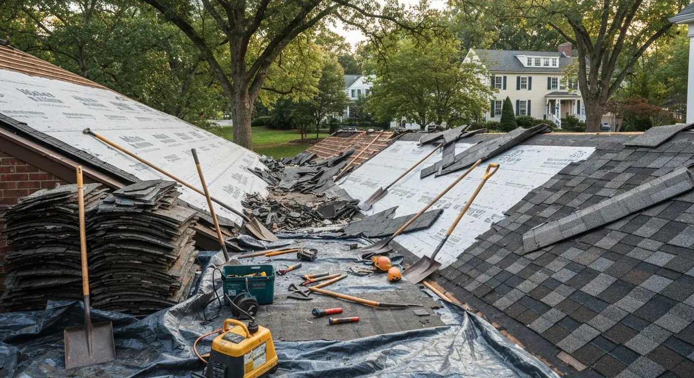 Roof tearoff cleanup