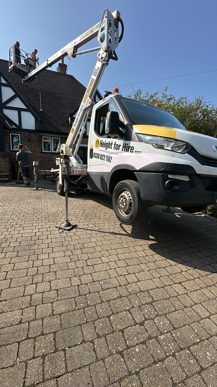Commercial Cherry Picker Roof Cleaning