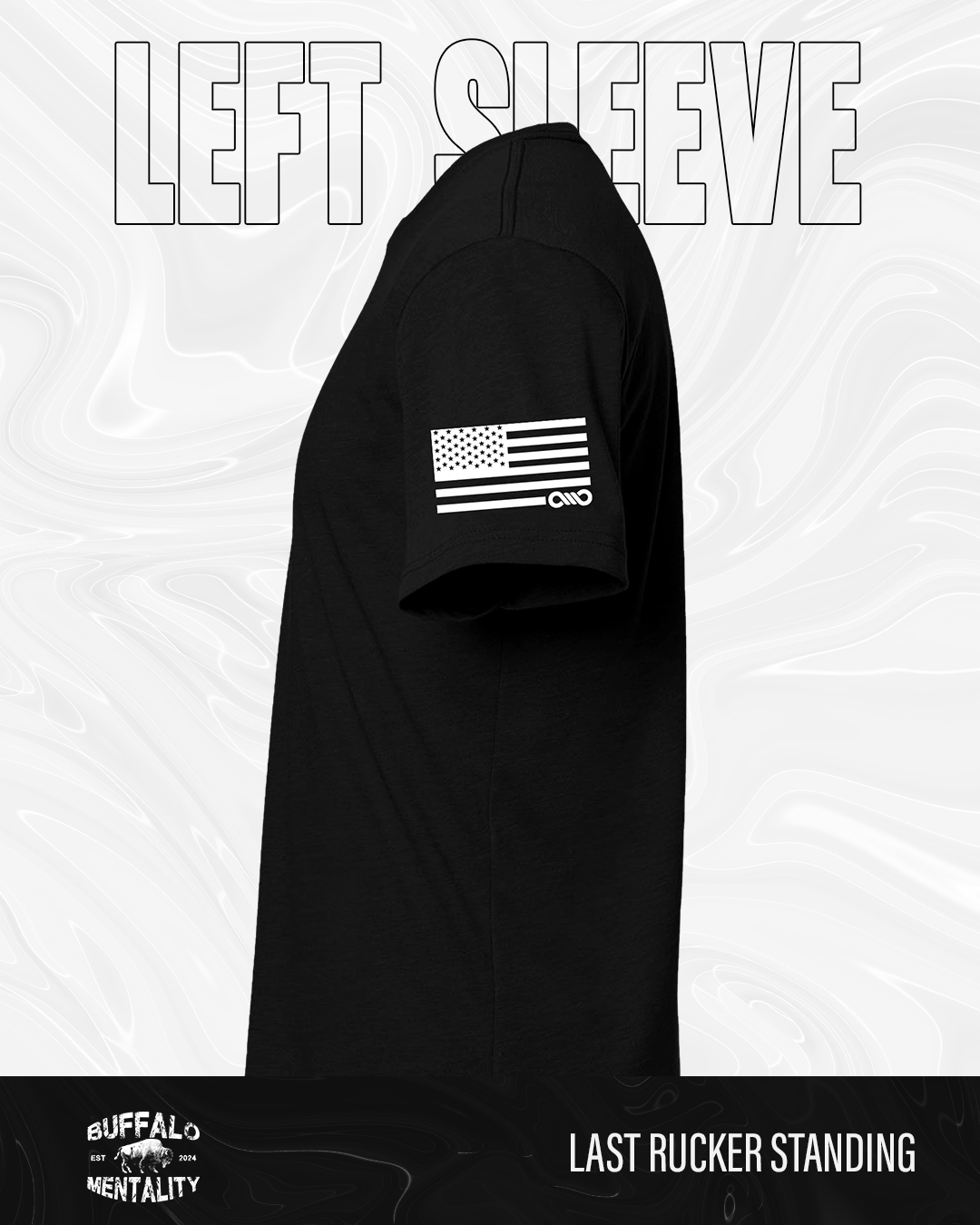 Left sleeve, American flag