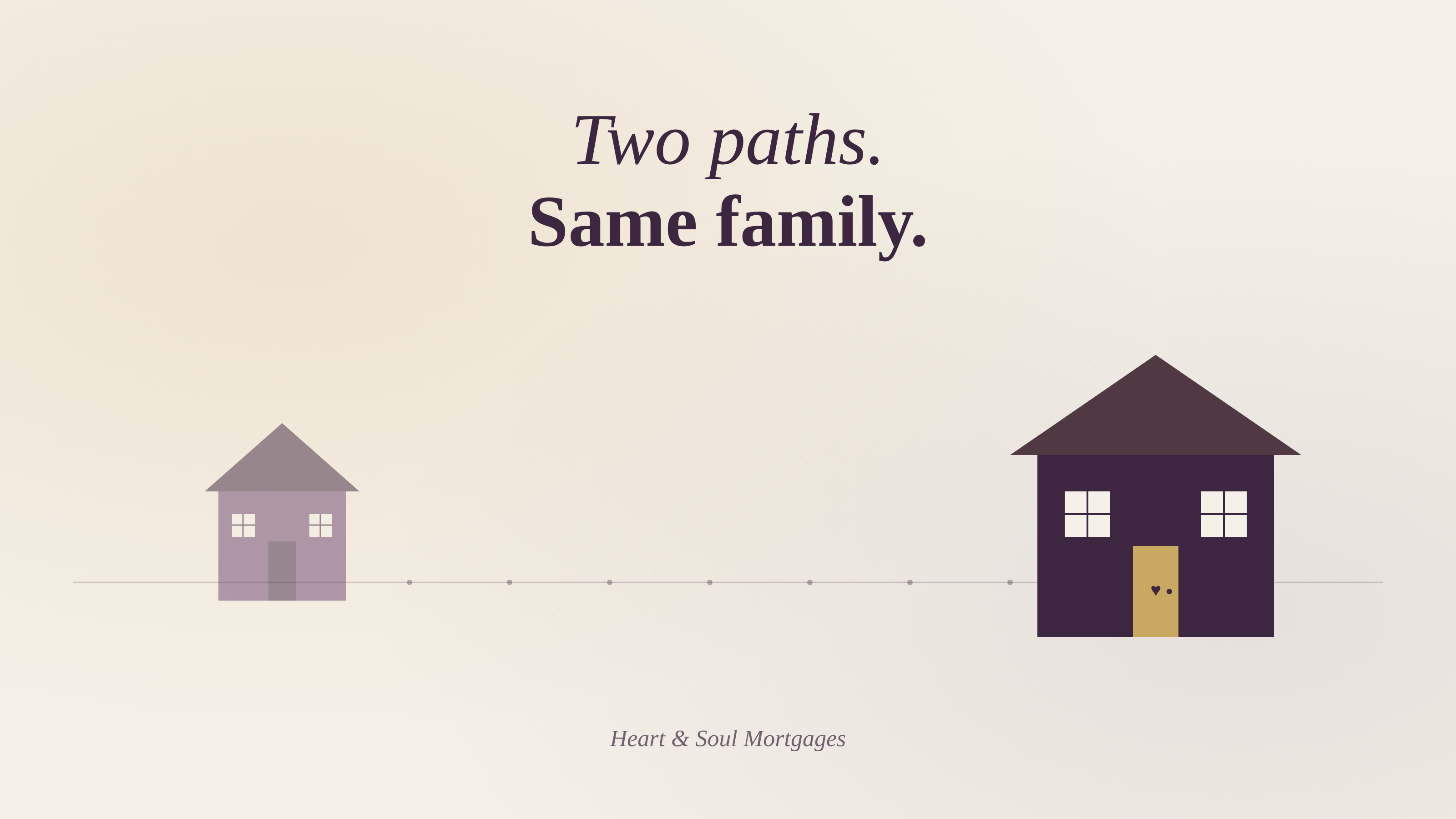 Two houses representing two mortgage paths for Ontario families Two houses representing two mortgage paths for Ontario families