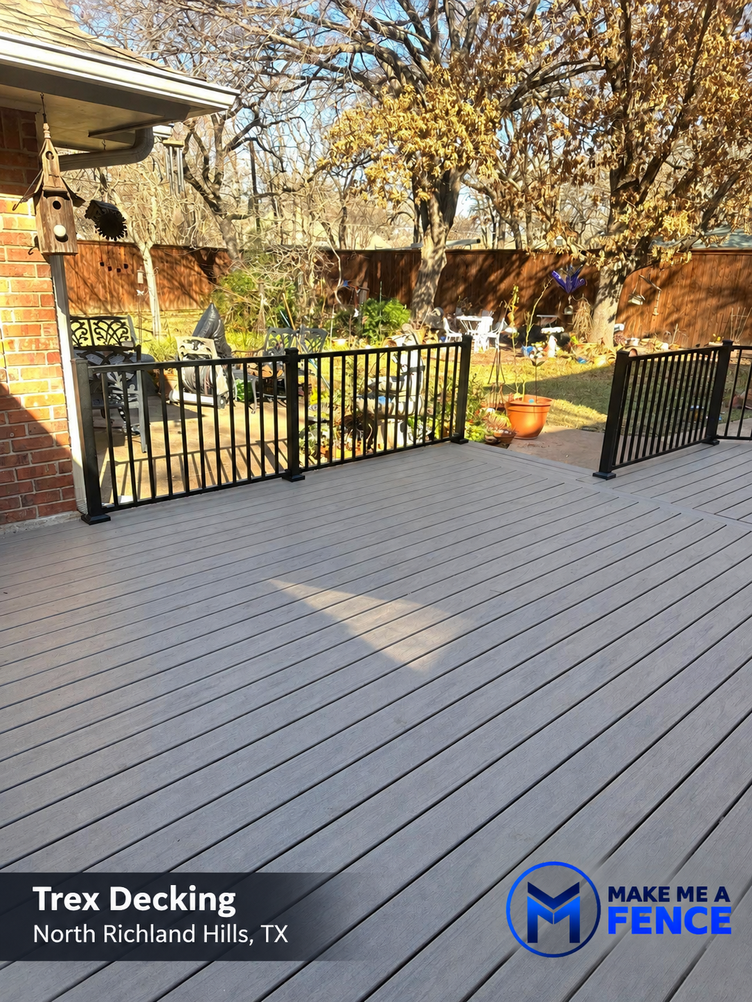 Trex decking and railing installed in North Richland Hills, Texas