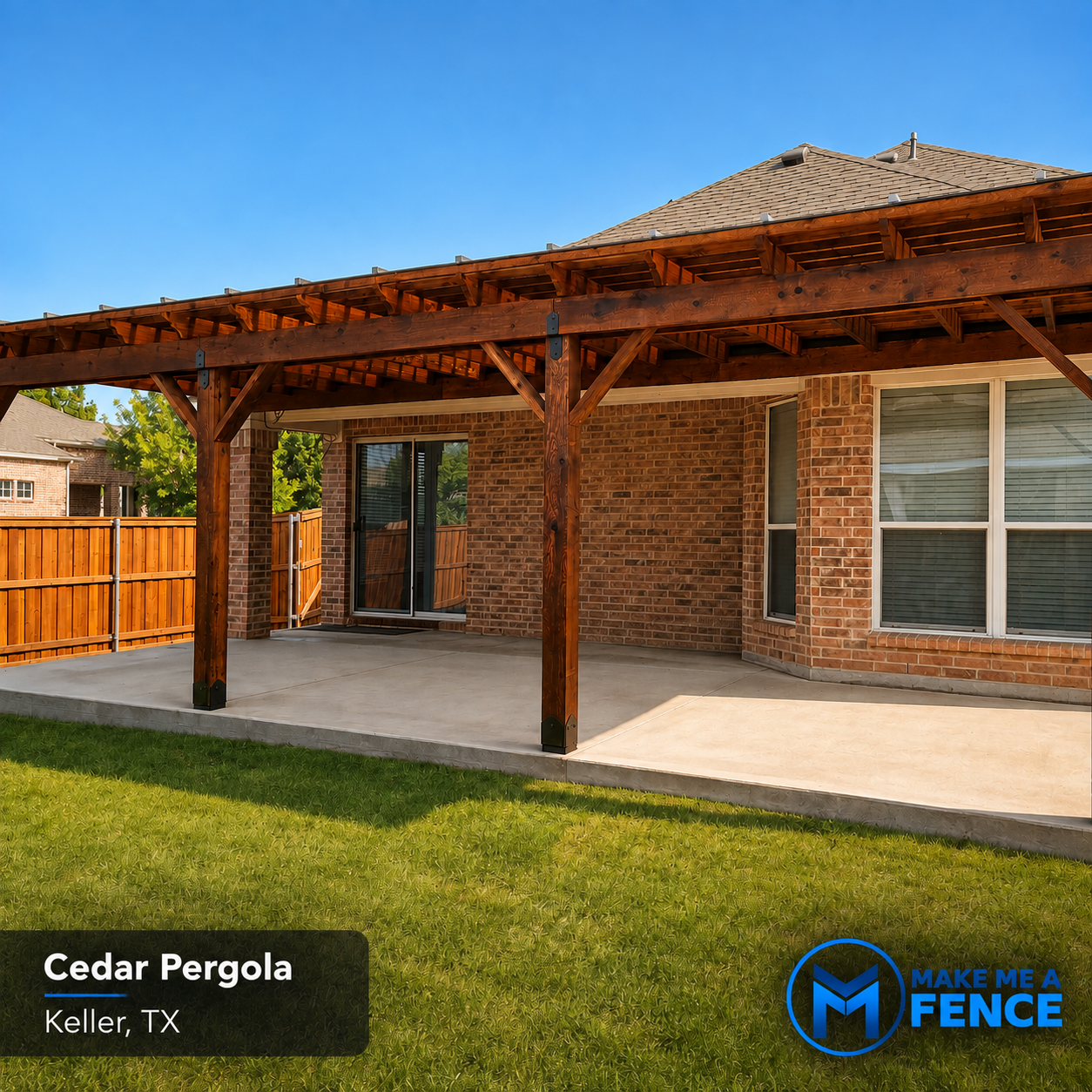 Cedar pergola in Keller, TX