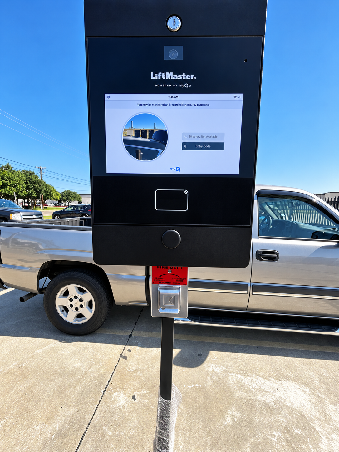 LiftMaster CAPXLV2 intercom installed for a commercial drive gate in Grapevine, Texas