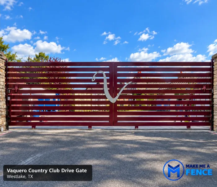 Custom drive gate built by Make Me A Fence in Westlake, Texas