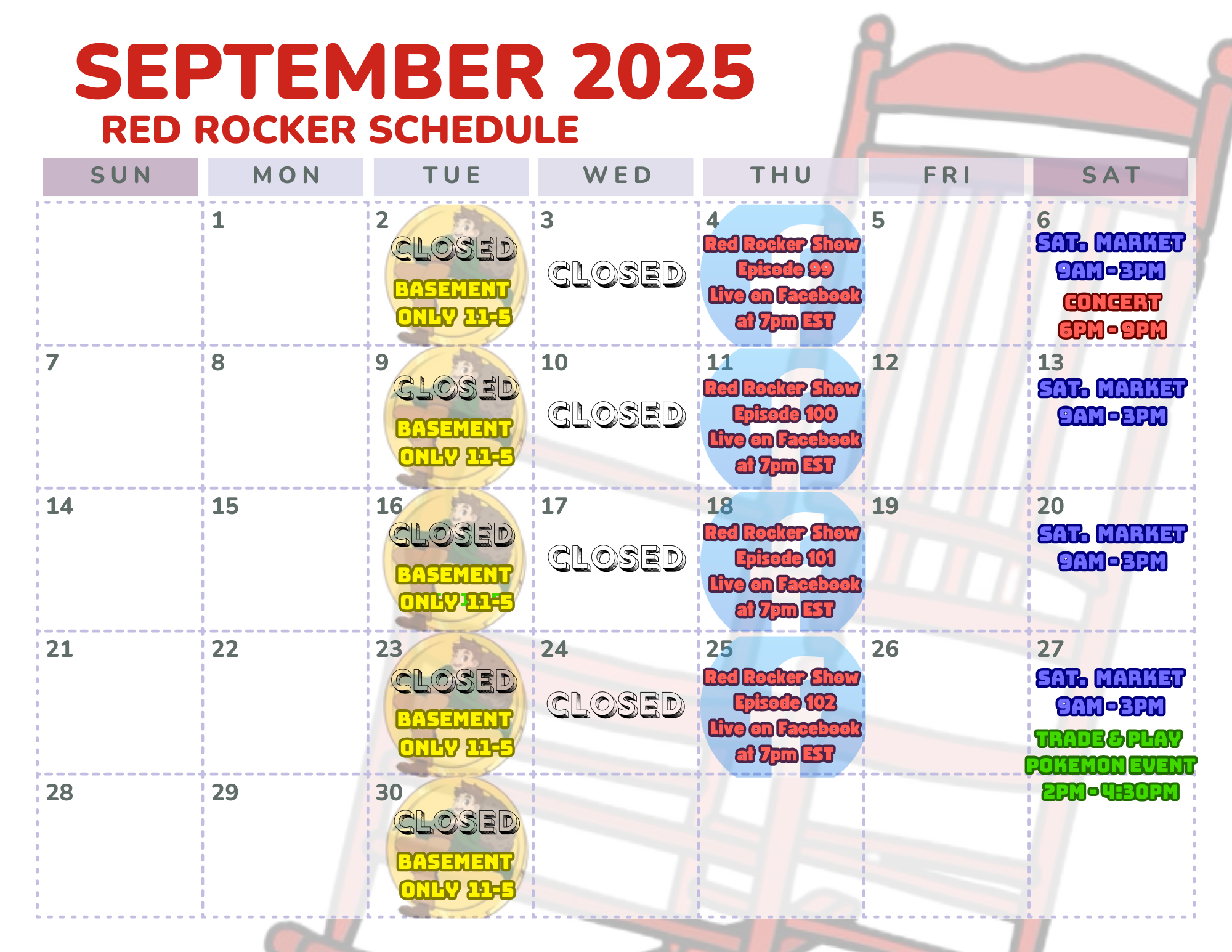 August Event Calendar