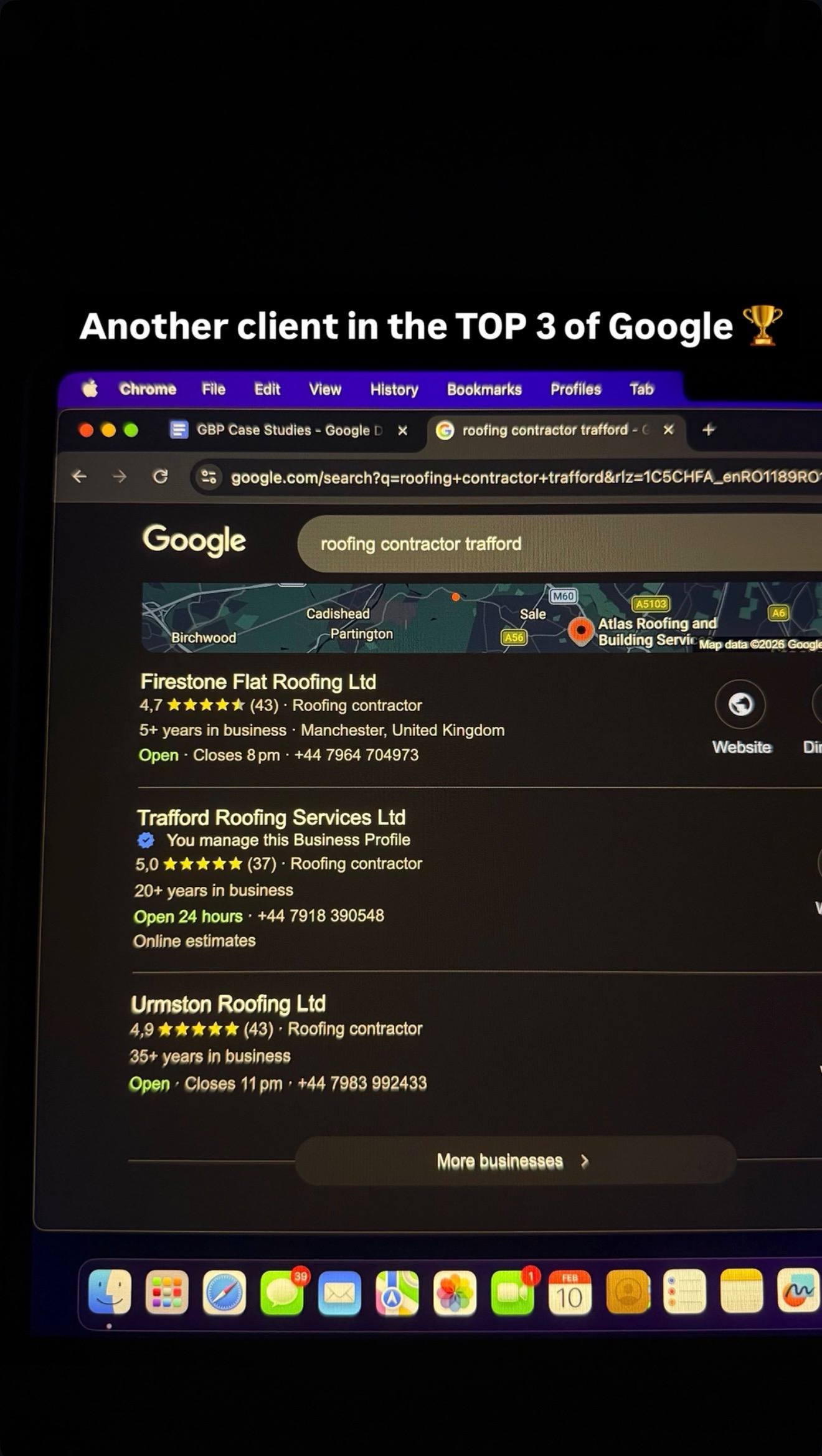 Trafford Roofing Services in the top 3 for roofing contractor trafford