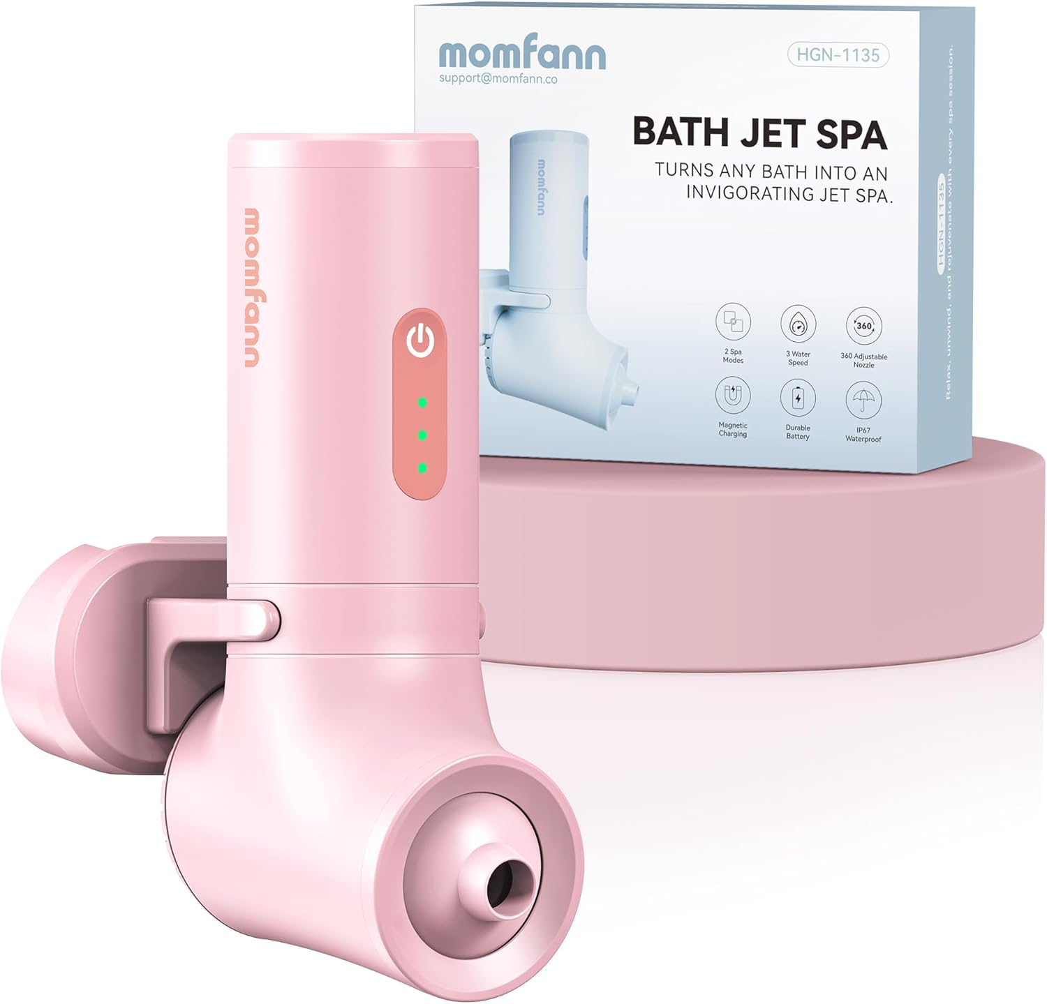 MOMFANN White Pink portable bath jet