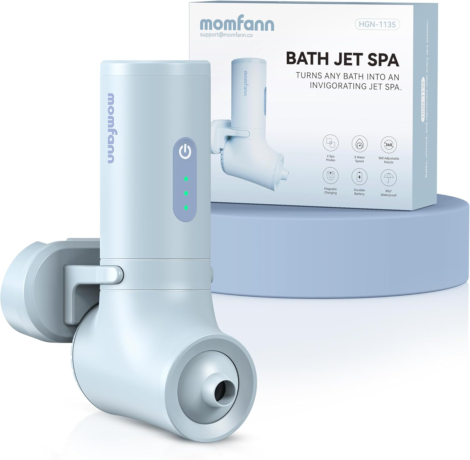 MOMFANN White Blue portable bath jet