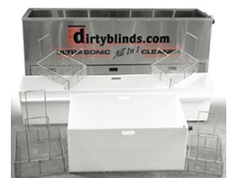 DirtyBlinds.com All In One ultrasonic cleaner with insert tanks and baskets