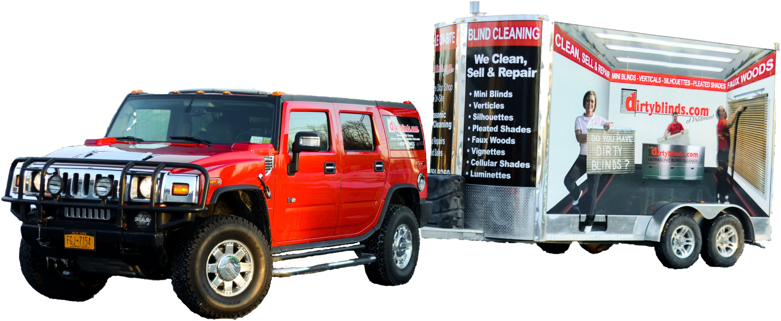 DirtyBlinds.com 12 ft warm climate blind cleaning trailer
