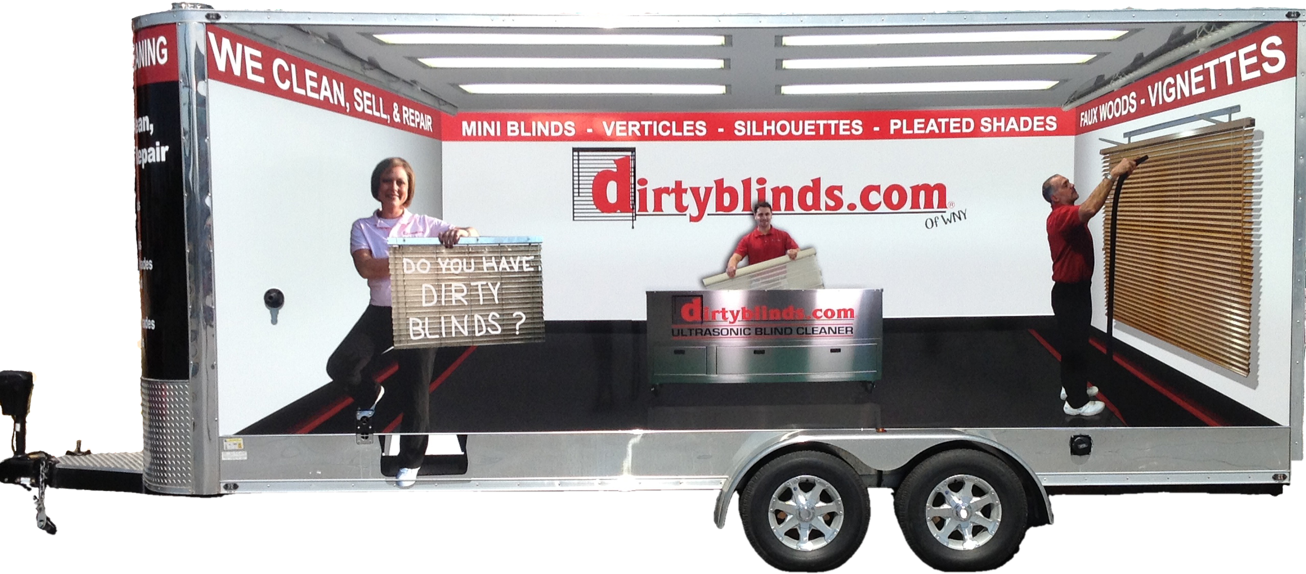 DirtyBlinds.com 16 ft turnkey blind cleaning trailer